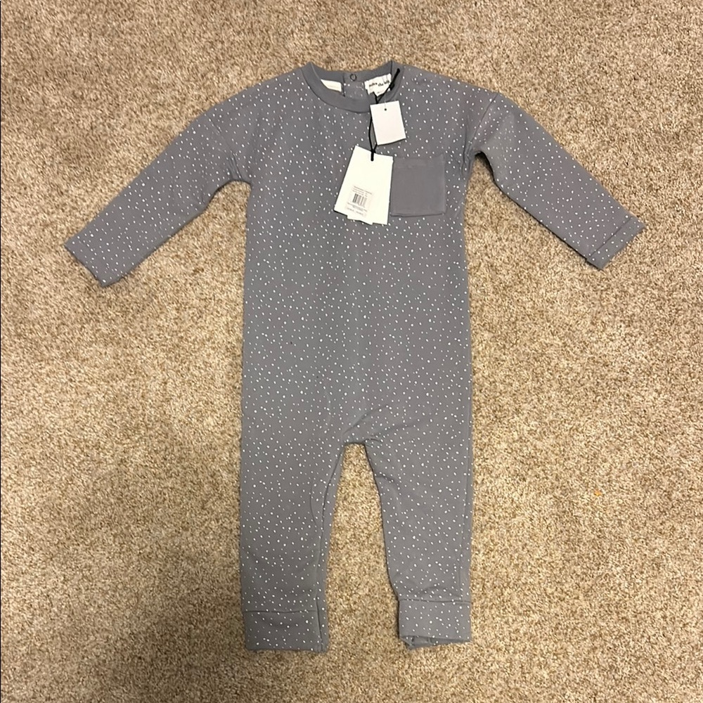 NWT Miles the Label size 24 month Gray Polka Dot Kids One Piece